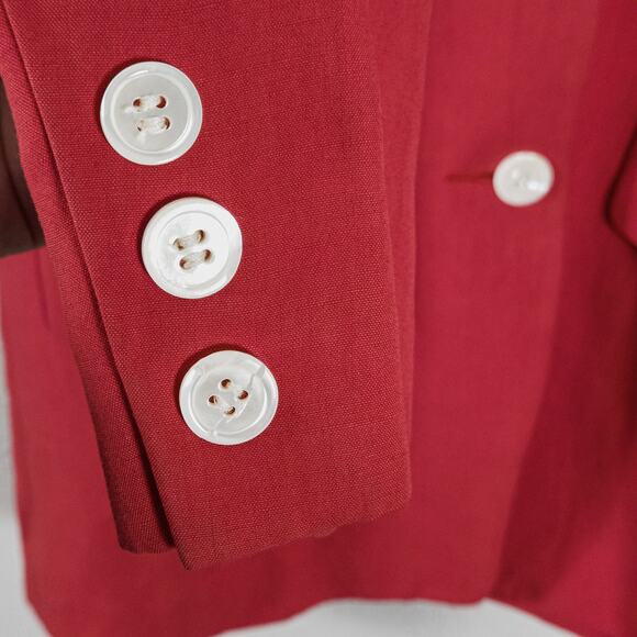 Ports International Women’s Blazer Clueless Preppy Career Chic Pink Linen Sz 6 - Picture 11 of 12